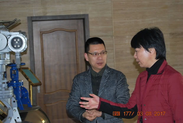 華亭鎮(zhèn)黨委書(shū)記何蓉在我公司調(diào)研圖片(1)