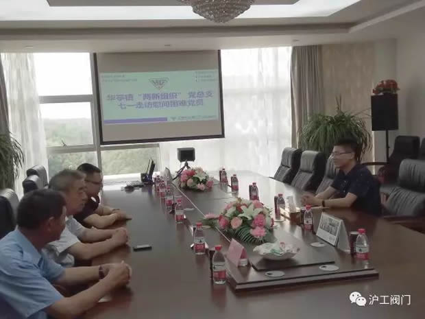 華亭鎮“兩新組織”黨總支七一前夕走訪慰問滬工閥門困難黨員(圖1)